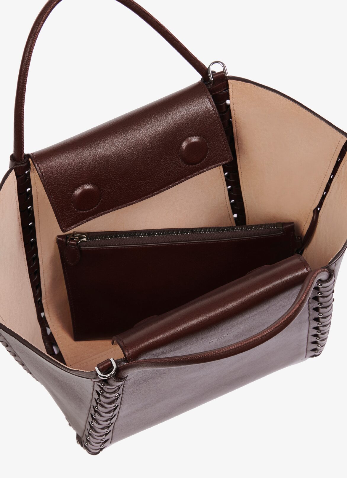 SMALL HINGE LEATHER BAG ALAÏA ALMANDITE SMALL HINGE LEATHER BAG